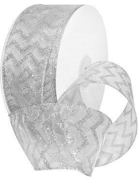 Morex Ribbon Wired Nylon Chevron Glitz Ribbon, 2 1/2" x 50 yd